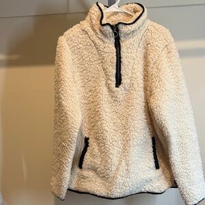 Thread & Supply Black and Cream Sherpa Pullover